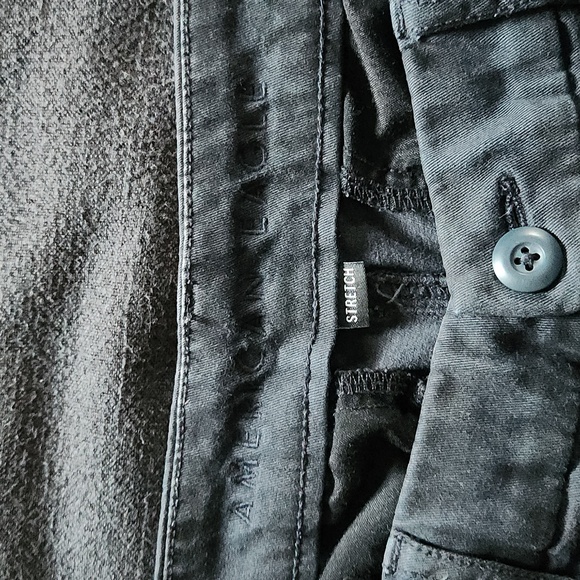 American eagle black stretch khaki soft chino wide leg cropped capri 12 - Picture 5 of 7